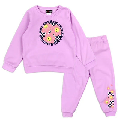 Girls 4-6X 2-Piece Crewneck Fleece Set Pack of 6