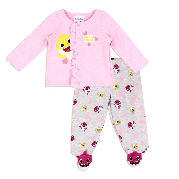 BABY SHARK Girls Newborn 2-Pc Fleece Set Pack of 6