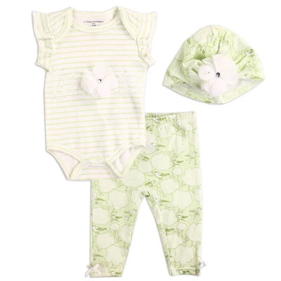 MALANDRINO Girls Newborn 3PC Hat Set Pack of 6