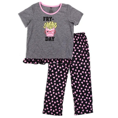 Girls 4-14 2-PCS Sleepwear Set - Fry-Day Pack of 6