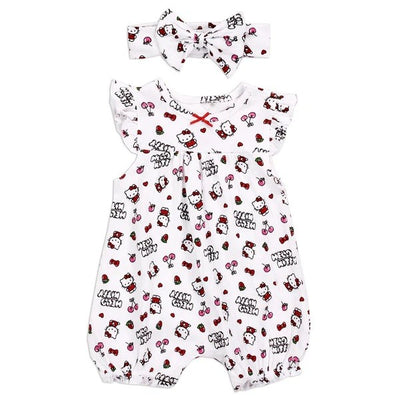HELLO KITTY NB Girls Romper Headband Set Pack of 6
