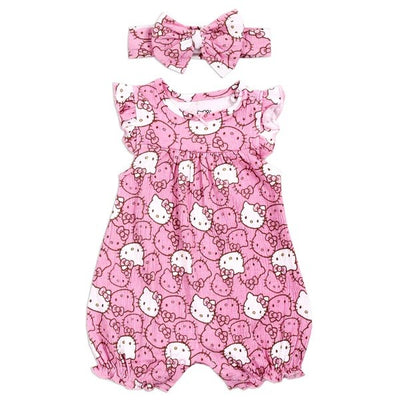 HELLO KITTY NB Girls Romper Headband Set Pack of 6
