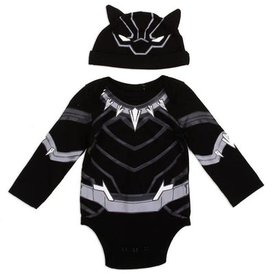 BLACK PANTHER Boys Creeper & Hat Pack 8 SIZE 3-12M