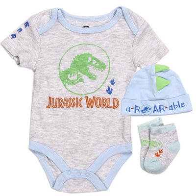 JURASSIC WORLD Boys 3-PC Pack of 6 SIZE 0/3-6/9M
