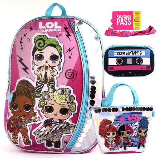 LOL SURPRISE 4-PC Deluxe 17 INCH Backpack Pack 3