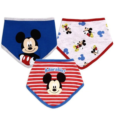MICKEY MOUSE Boys 0-12M 3-Pack Bibs Pack of 6