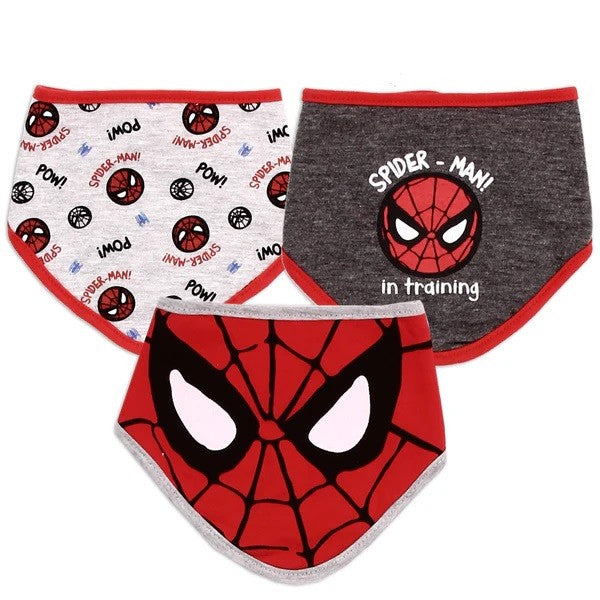 SPIDER-MAN Boys 0-12M 3-Pack Bibs Pack of 6