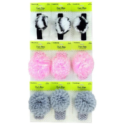 FIRST STEPS BABY GIRLS 0-12M HEADBANDS Pack of 9
