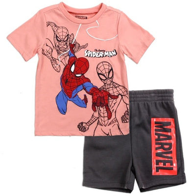 SPIDER-MAN Boys Toddler 2-PC Short Set Pack of 8