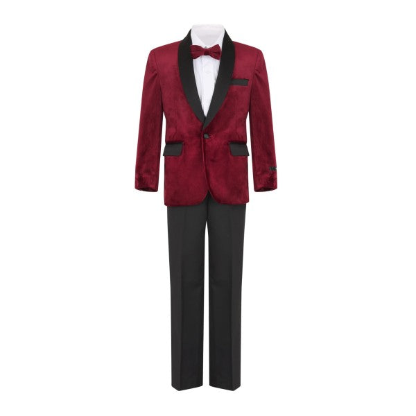 TX-BG302S-02 BURGUNDY VELVET 4 PCS SIZE 8-18