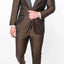 2645-SHINY BROWN-TUXEDO-SLIM FIT-3PC-SIZE 34S-46S & 34R-56R & 38L-56L