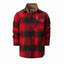 BOY'S SINGLE POCKET FLANNEL SHIRT WITH CORDUROY CONTRAST