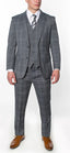 6009-GREY-CHECKER-3PC-SLIM SIZE 34S-46S & 34R-56L & 38L-56L