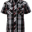 BOY'S SHORT SLEEVE WESTERN STYLE PLAID SHIRT