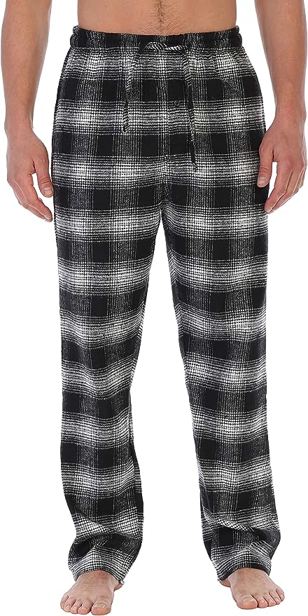 Men's Yarn Dye Brushed Flannel Pajama Pants, Elastic Waist