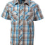 BOY'S SHORT SLEEVE WESTERN STYLE PLAID SHIRT