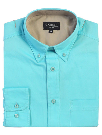MEN'S TWILL SHIRT W/ CONTRAST COLLAR