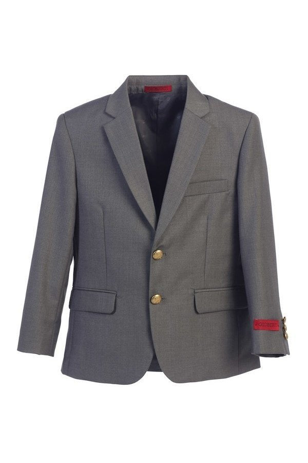 BLZ-81 BOY'S FORMAL BLAZER JACKET IN 6 COLORS GRAY-NAVY-BLACK-BURGUNDY-HUNTER GREEN-RED SIZE 2-20