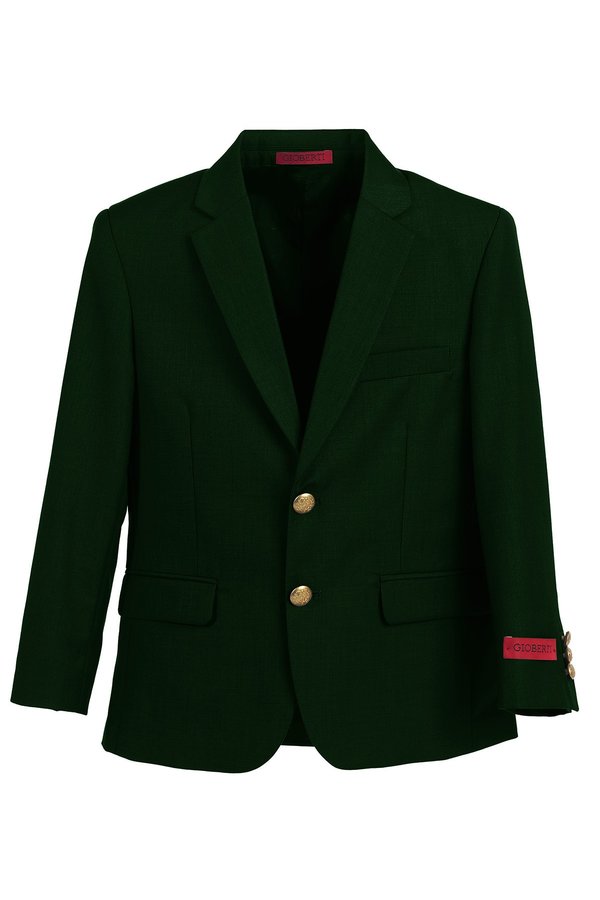 BLZ-81 BOY'S FORMAL BLAZER JACKET IN 6 COLORS GRAY-NAVY-BLACK-BURGUNDY-HUNTER GREEN-RED SIZE 2-20