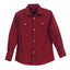 Boy's Casual Western Solid Long Sleeve Shirt with Pearl Snaps