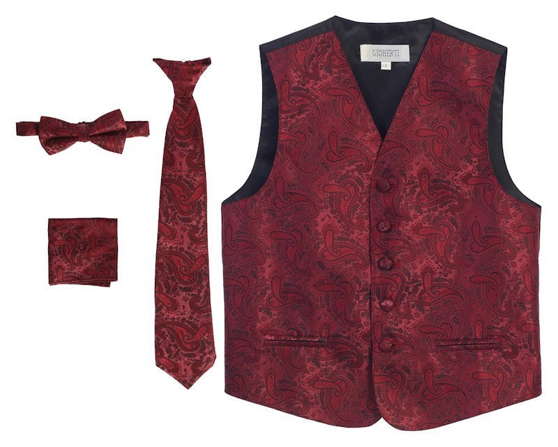 VSK-86P Paisley BOYS FORMAL VEST IN 11 COLOES SIZE 2-7