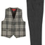 BVS-82P TODDLERS, KIDS AND BOYS 2 PCS PLAID VEST SET SIZE 2-20