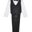 BY-008V formal tuxedo with bow tie 5 pcs IN 2 COLORS BLACK-WHITE