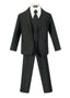 BY-013 Boys formal suit with tie (5 pcs) BLACK-NAVY-WHITE-KHAKI-GRAY-CHARCOAL