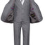 BY019 BOYS FORMAL SUIT ( 5 PCS ) GRAY-NAVY-BLUE-SILVER-CHAR SLIM FIT