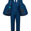 BY019 BOYS FORMAL SUIT ( 5 PCS ) GRAY-NAVY-BLUE-SILVER-CHAR SLIM FIT