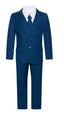 BY019 BOYS FORMAL SUIT ( 5 PCS ) GRAY-NAVY-BLUE-SILVER-CHAR SLIM FIT