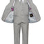 BY019 BOYS FORMAL SUIT ( 5 PCS ) GRAY-NAVY-BLUE-SILVER-CHAR SLIM FIT