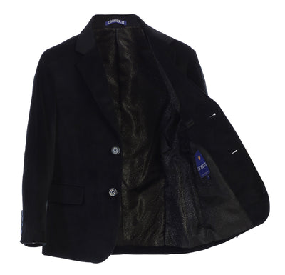 BLV-82 Boy's Formal Velvet Blazer with Designed Buttons SIZE 2-20 IN 4 COLORS BURGUNDY-BLACK-R BLUE-NAVY