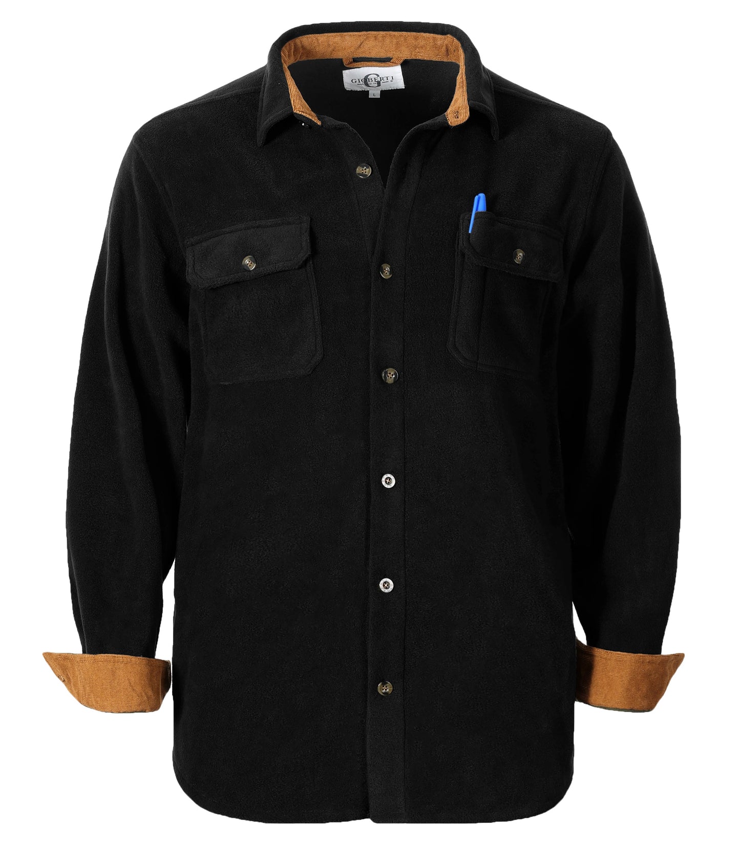 MEN'S NAVIGATOR FLEECE SHIRT WITH CORDUROY CONTRAST