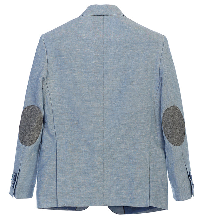 BSL-82 BOYS LINEN SUIT BLUE-GRAY-STONE ( 2 PCS )