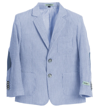 BLZ-S BLUE Boy's Seersucker Blazer Jacket SIZE 2-20