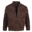 Men's Padded Suede Bomber Jacket with Warm Inner Padding