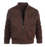 Men's Padded Suede Bomber Jacket with Warm Inner Padding