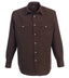 Men’s Solid Long Sleeve Western Shirt with Pearl Snap-on Buttons
