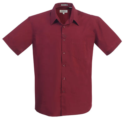 Men's Short Sleeve Solid Dress Shirt