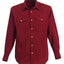 Men’s Solid Long Sleeve Western Shirt with Pearl Snap-on Buttons