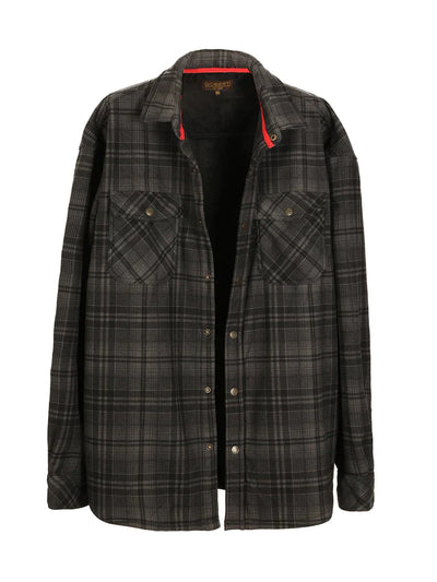 Mens Checkered Flannel Shirt Jacket With Velvet