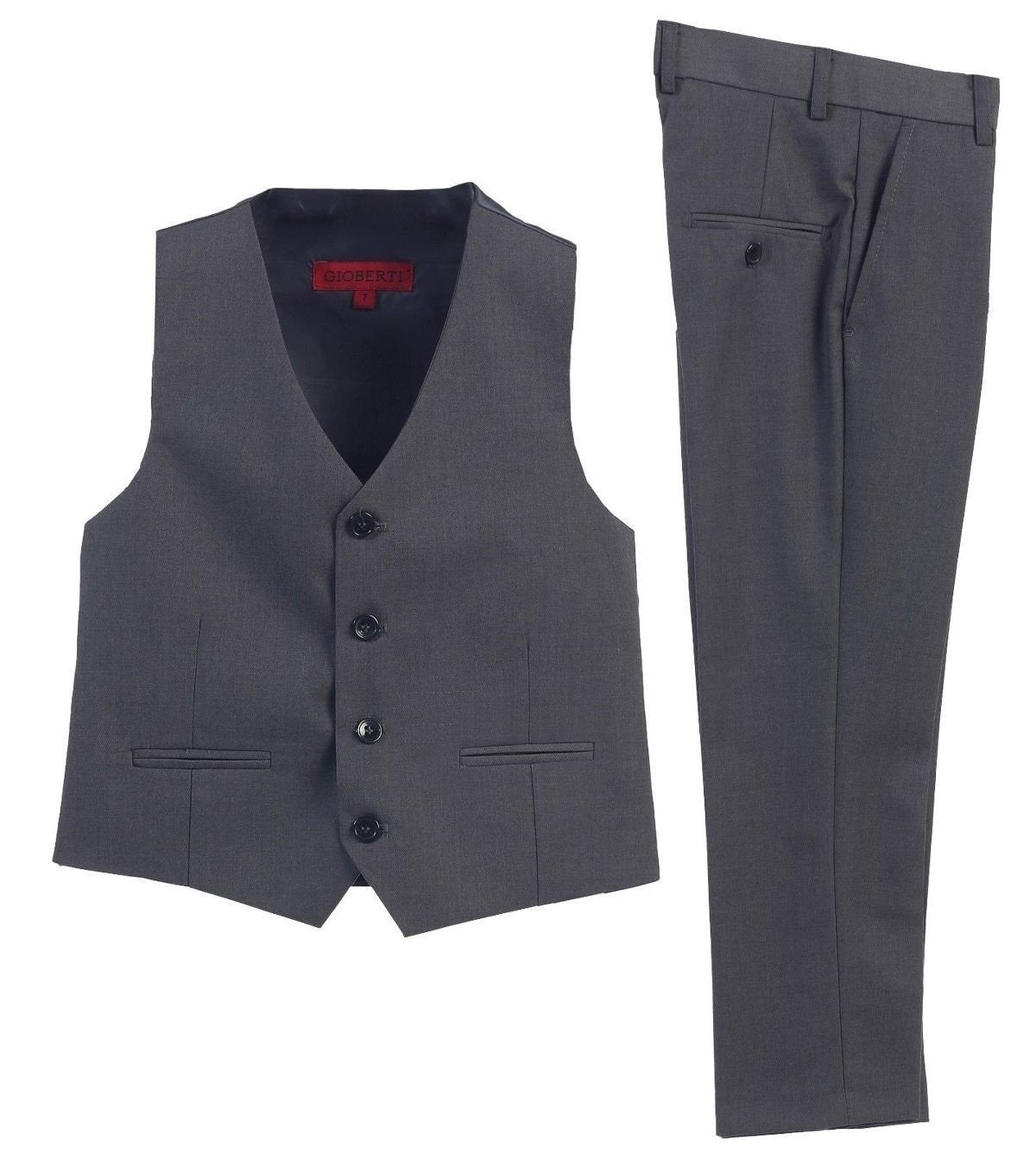 BVS-81 BOYS FORMAL SOLID 2 PCS VEST SET IN 7 COLORS SIZE 2-18