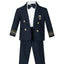 CP-007 Boys Captain style suit set with hat (5 pcs) 3 COLORS ALL WHITE- ALL NAVY- NAVY WHITE