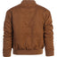 Men's Padded Suede Bomber Jacket with Warm Inner Padding