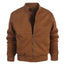 Men's Padded Suede Bomber Jacket with Warm Inner Padding