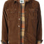 MEN'S CORDUROY LONG SLEEVE BUTTON DOWN SHIRT JACKET WITH FLANNEL LINING