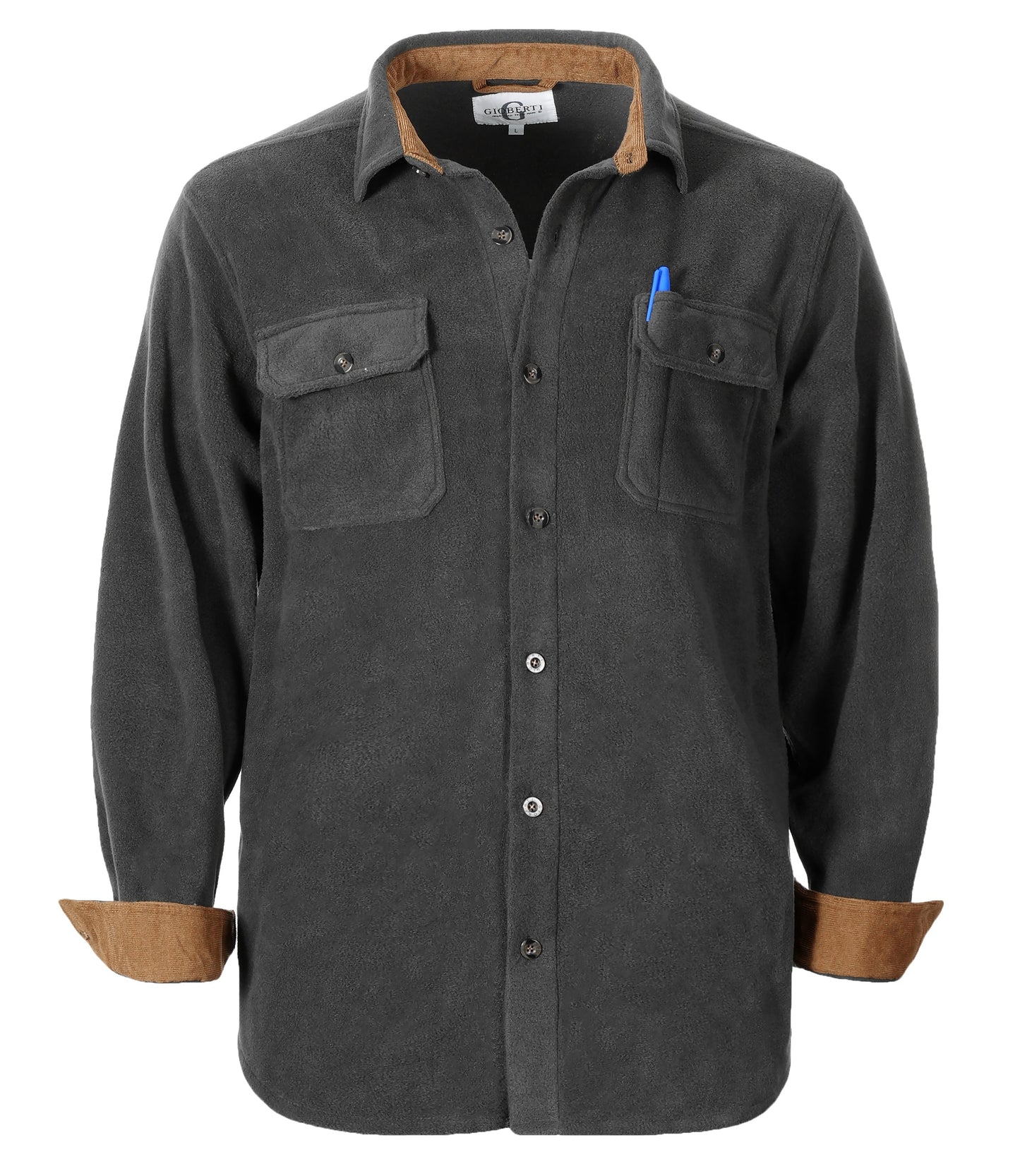 MEN'S NAVIGATOR FLEECE SHIRT WITH CORDUROY CONTRAST