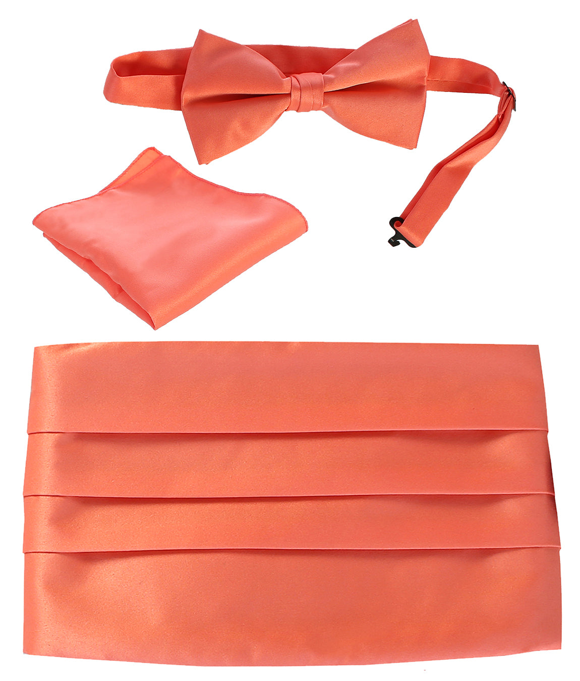 Boys' Adjustable Satin And Paisley Cummerbund Set With Formal Bow Tie and Pocket Square