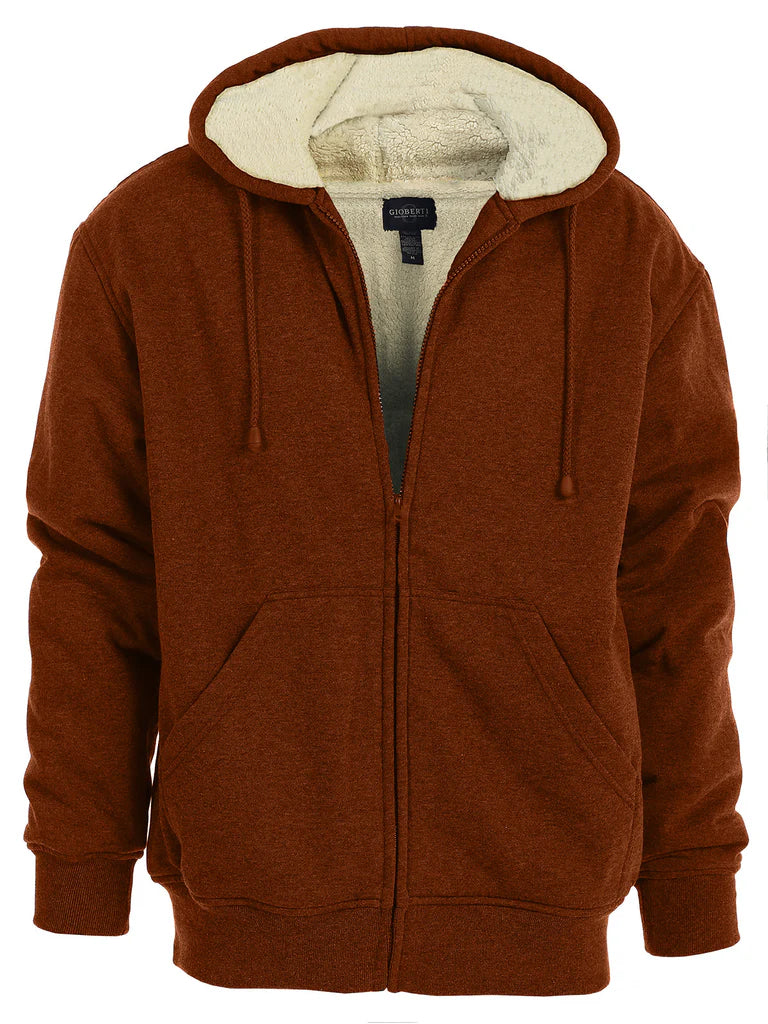FH-96 Men's Heavyweight Sherpa Lined Fleece Hoodie Jacket PART-A